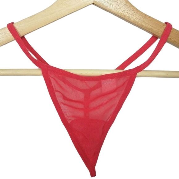 Sheer Red with Black Lace Nightie NWOT - Picture 6 of 9